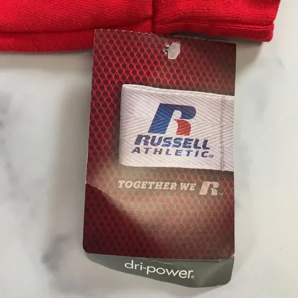 Vintage Russell Athletic Hoodie Sweatshirt Mens Medium Red Cotton Blend - Picture 6 of 10